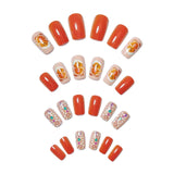 24pcs/Set Brown Gingerbread Man Press-On Nails