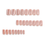 24pcs/Set Cat Eye Light Brown Press-On Nails