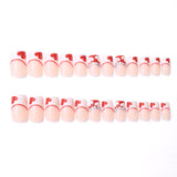 24pcs/Set Valentine’s Heart Rhinestones Press-On Nails