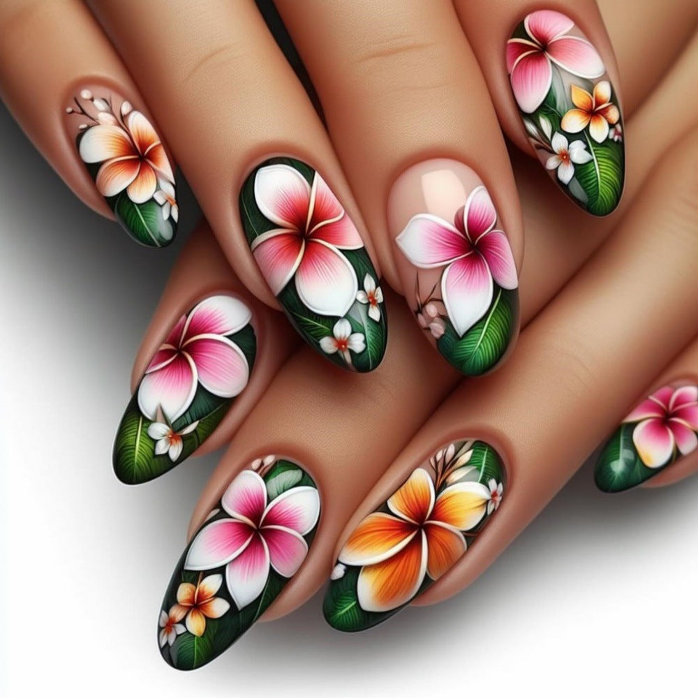 24pcs/Set Flower Press-On Nails