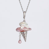 Ice Cream Cone Bowknot Baroque Pearl Necklace