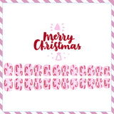 24pcs/Set Short Square Christmas Candy Cane Press-On Nails