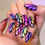(Handmade) 10pcs/Set Multicolor 3D Butterfly Press-On Nails