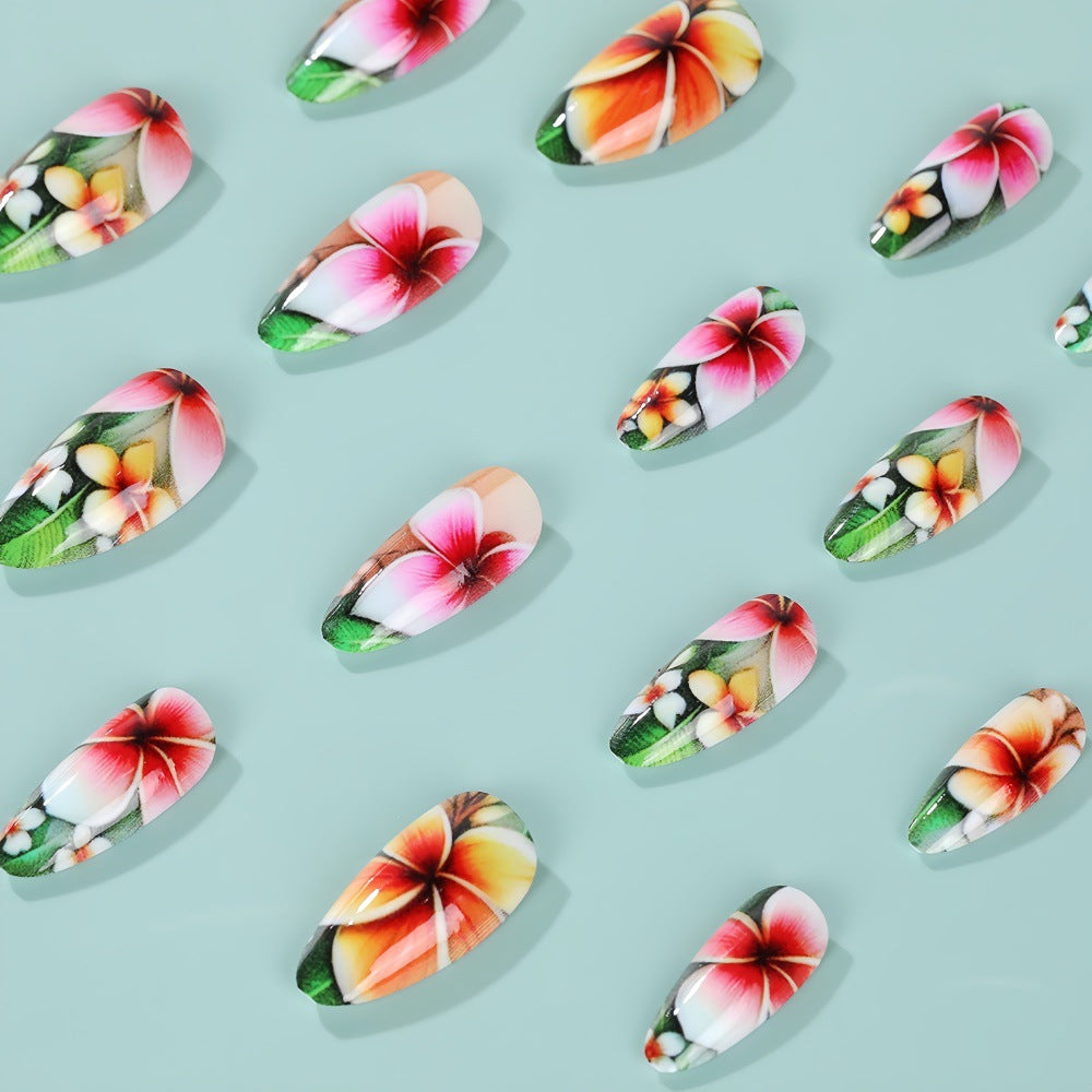 24pcs/Set Flower Press-On Nails