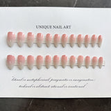 24pcs/Set Gradient Icy Pink Press-On Nails