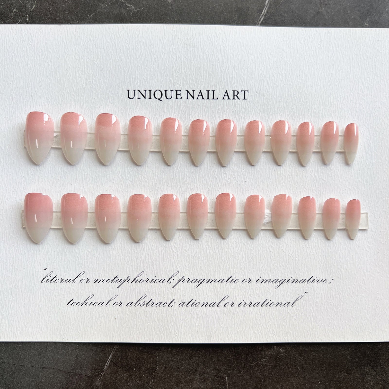 24pcs/Set Gradient Icy Pink Press-On Nails