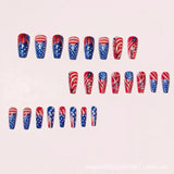 24pcs/Set Feathers, Stars & Stripes Press-On Nails