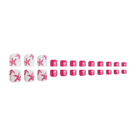 24pcs/Set Starfish Summer Press On Toe Nails