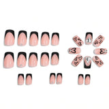 24pcs/Set Heart French Tips Press-On Nails