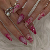 24pcs/Set 3D Floral Ombre Press-On Nails