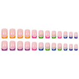 24pcs/Set Colorful French Tips Press-On Nails