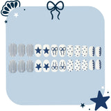 24pcs/Set Star & Stripe Bow Polka Dots Press-On Nails
