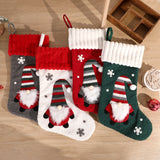 Embroidered Elderly Santa Christmas Stocking