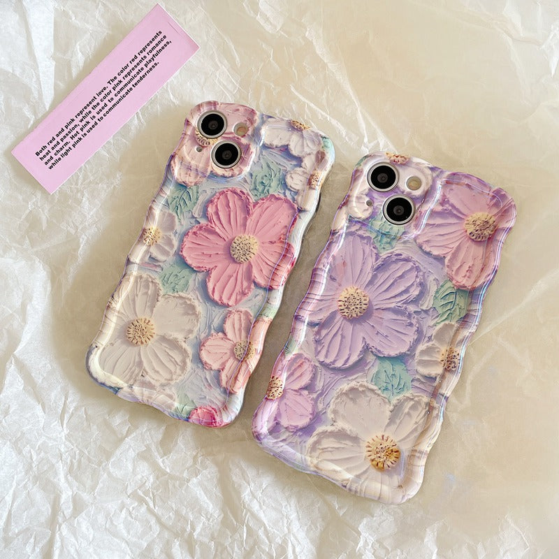 Wavy Edge Blooms Floral iPhone Case