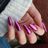 24pcs/Set Purple Power Mirror Press-On Nails