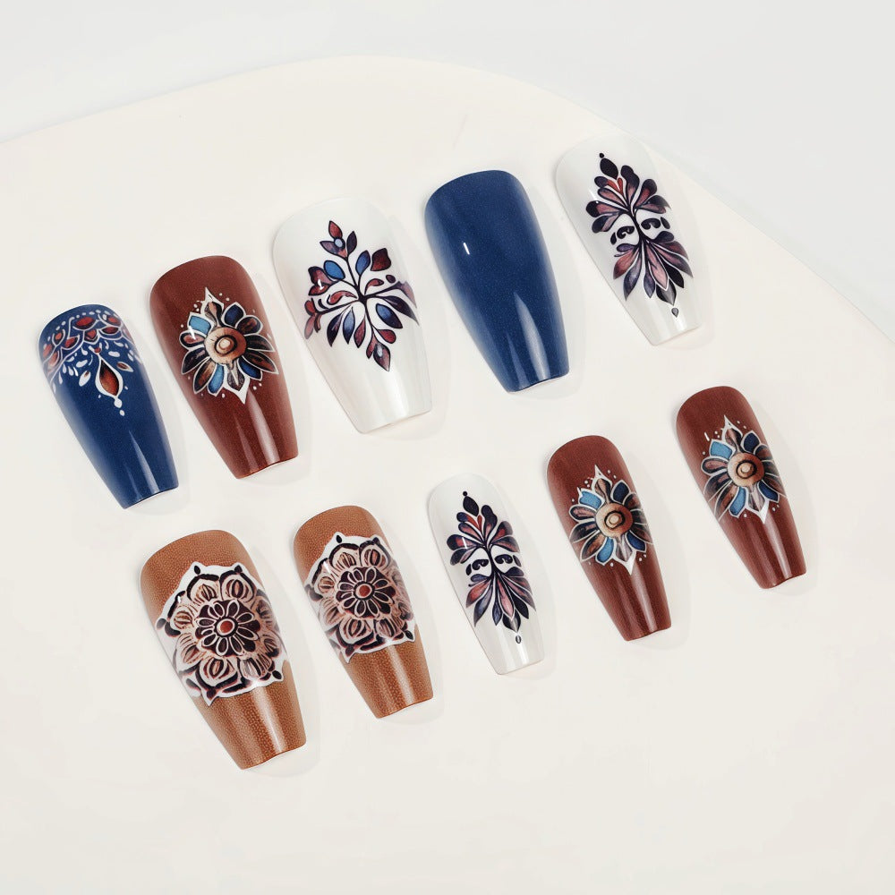 24pcs/Set Mandala Pattern Press-On Nails