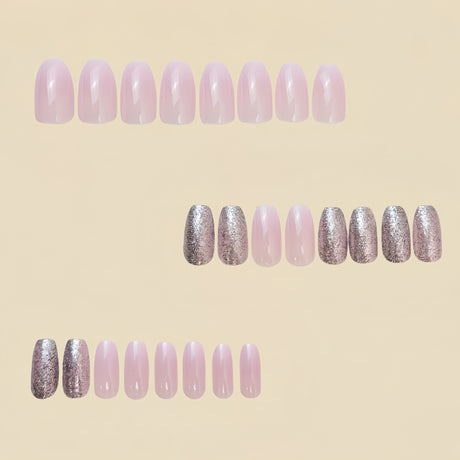 24pcs/Set Glitter Gradient Press-On Nails