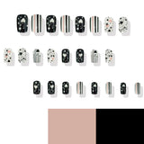 24pcs/Set Color-Blocked Star Heart Press-On Nails