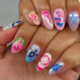 24pcs/Set Colorful Ocean Sea Turtle Swimsuit Press-On Nails