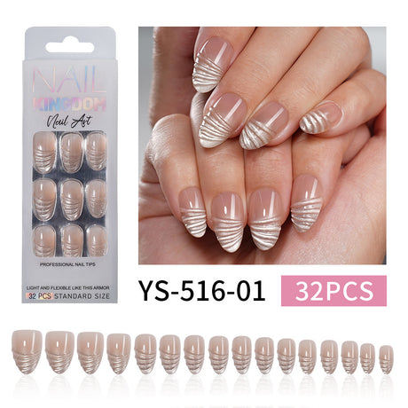 32pcs/Set Minimalist Gel Cat Eye Press-On Nails