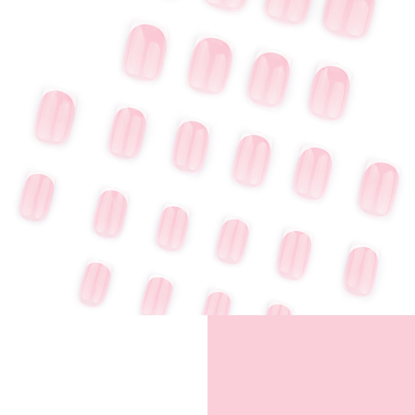 24pcs/Set Minimalist Pink French White Tips Short Press On Nails