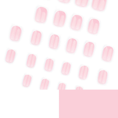 24pcs/Set Minimalist Pink French White Tips Short Press On Nails