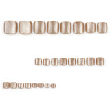 24pcs/Set Light Brown Cat Eye Press On Toe Nails