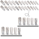 24pcs/Set Sparkling Marble Press-On Nails