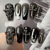 10pcs/Set Chrome Hearts Cross Angel Press-On Nails