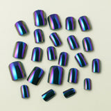 24pcs/Set Aurora Green Press-On Nails