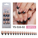 32pcs/Set Minimalist Gel Cat Eye Press-On Nails