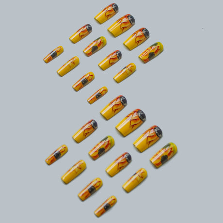 24pcs/Set Sunny Sunflower Press-On Nails