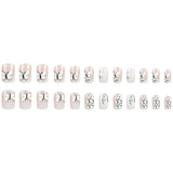 24pcs/Set 3D Embossed Butterfly Press-On Nails