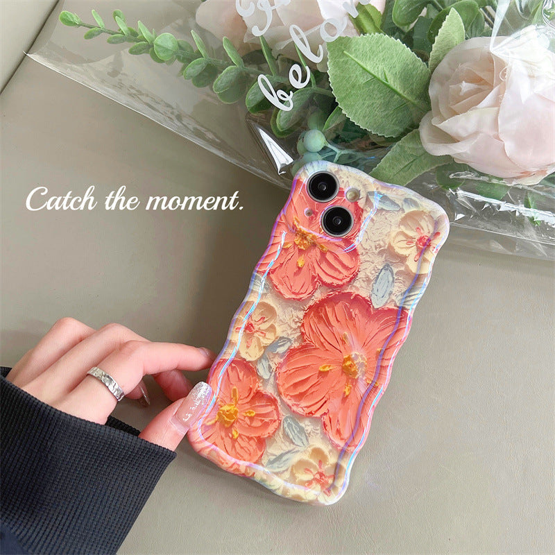 3D Oil Painting Flowers iPhone Case