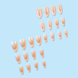 24pcs/Set White French Press-On Nails