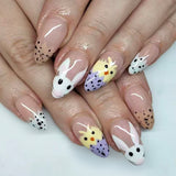 24pcs/Set Easter Egg French Bunny Press-On Nails