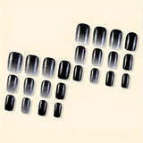 24pcs/Set Black & White Gradient Press-On Nails