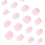 24pcs/Set Minimalist Pink French White Tips Short Press On Nails