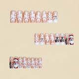 24pcs/Set Santa Snowflake Press-On Nails