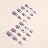 24pcs/Set Minimalist Translucent Glitter Press-On Nails