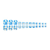 24pcs/Set Blue Daisy Press On Toe Nails