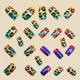 24pcs/Set Multicolor Leopard Press-On Nails