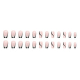 24pcs/Set Black Glitter French Minimalist Press-On Nails