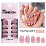 24pcs/Set Classic French Style Almond Press-On Nails