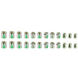 24pcs/Set Enchanted Emerald Forest Short Press-On Nails