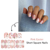 24pcs/Set Minimal Bunny with Floral Accents Press-On Nails