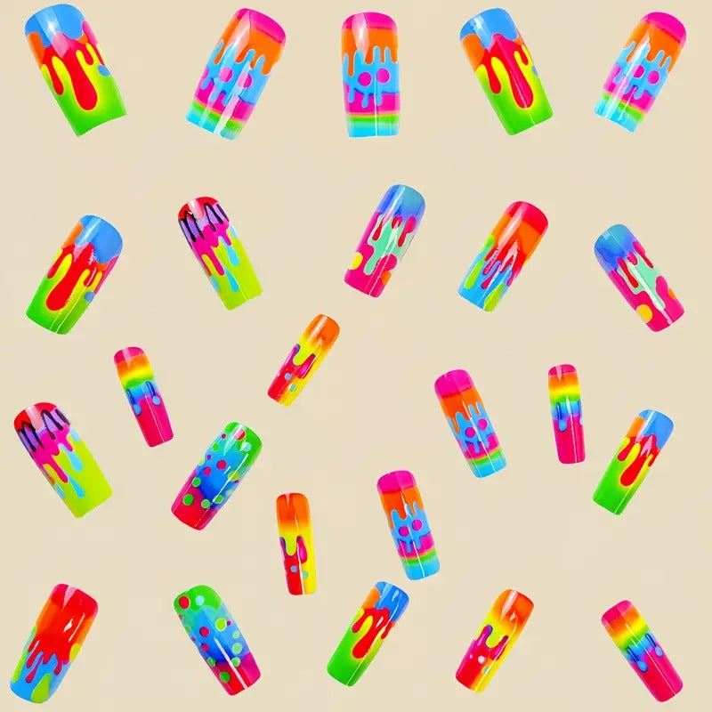 24pcs/Set Vibrant Colors Press-On Nails