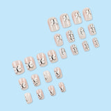 24pcs/Set 3D Embossed Butterfly Press-On Nails