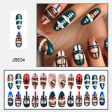 24pcs/Set Rugby Helmet Press-On Nails