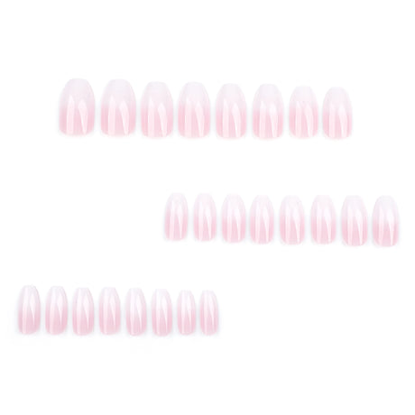 24pcs/Set Pink-White Gradient Press-On Nails